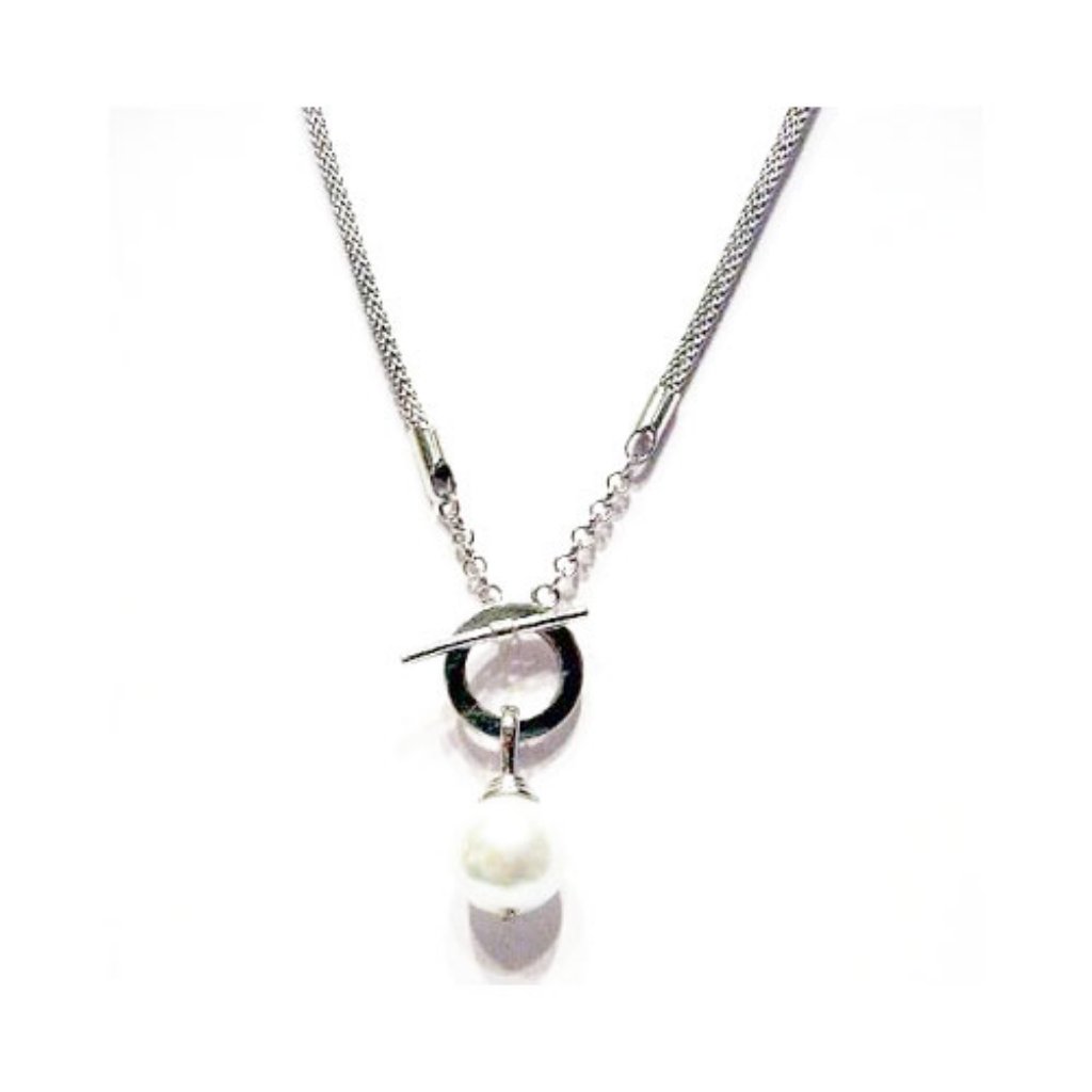 Tigerstars Jumbo Mother Of Pearl White Drop Pendant Necklace